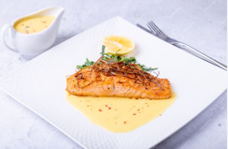 Baked Salmon with Beurre Blanc Sauce - Smaller Appetite